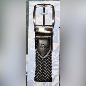 Tommy Bahama Braided Reversiblr Belt with Silver Buckle